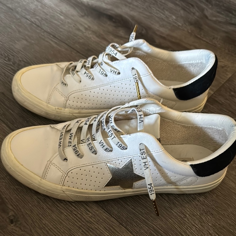 White Sneakers with Star Detail